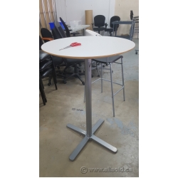 30 in Round White tall Table, Grey Base Bar bistro Ikea BILLSTA